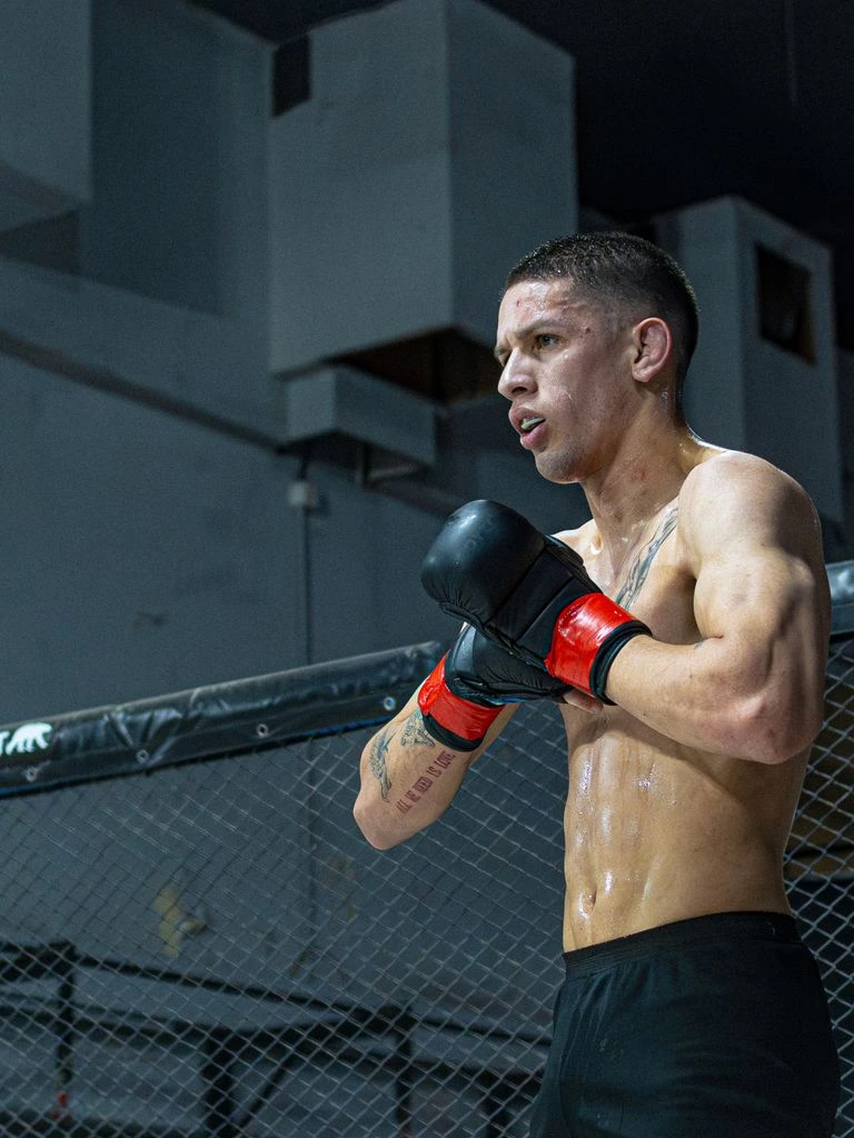 Academy fighters drilling combinations in synchronized lines